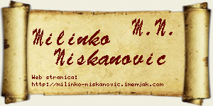 Milinko Niškanović vizit kartica